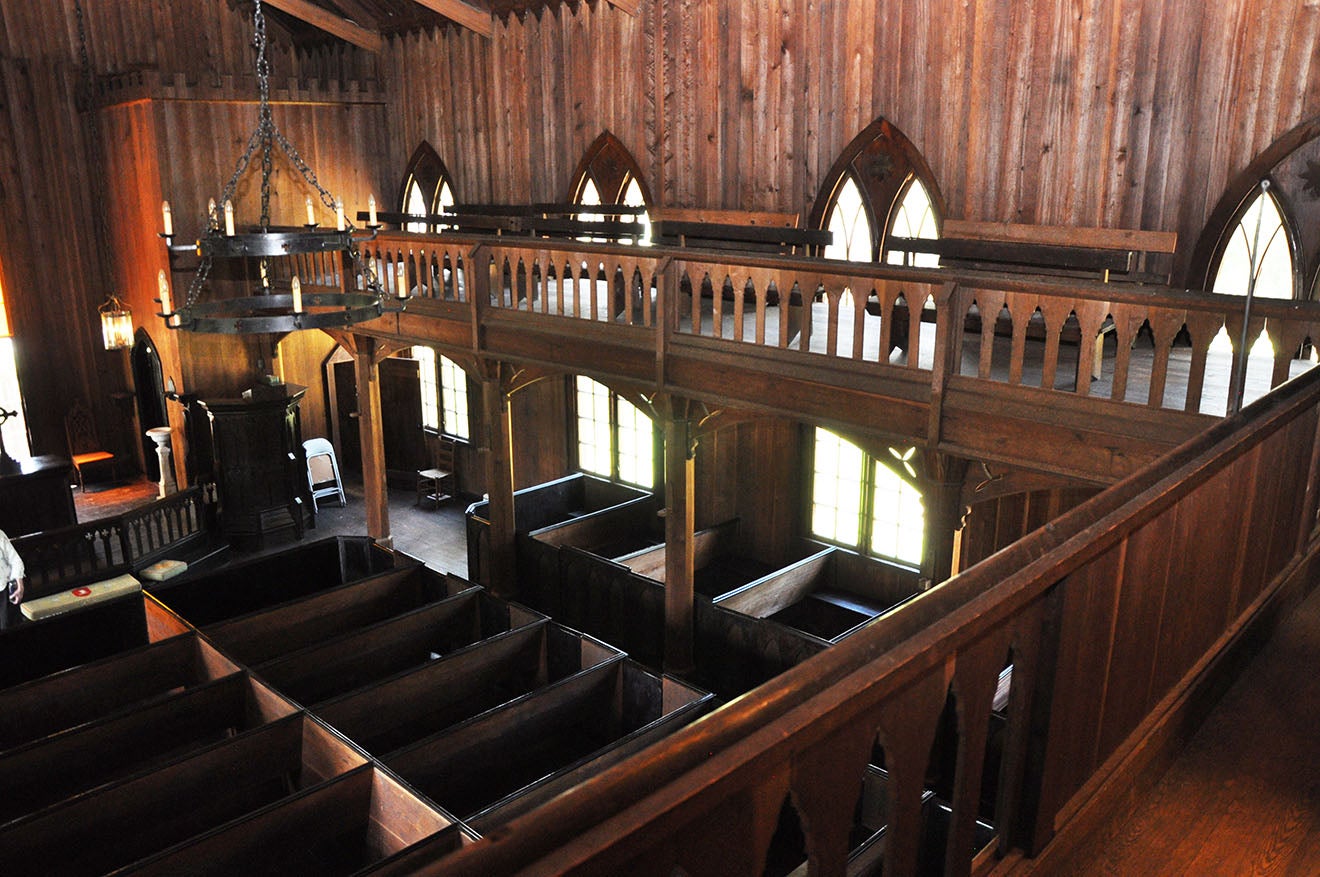 Zion Episcopal Church sanctuary view from the gallery